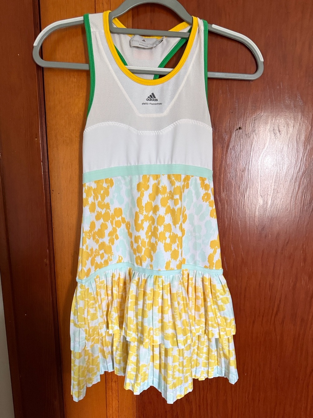 Adidas by Stella McCartney White Dress with Yellow & Mint Accents